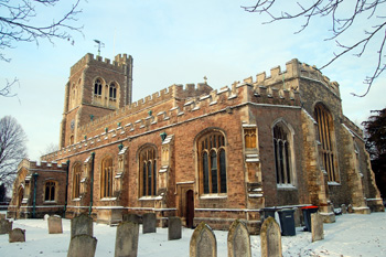 The church from the south-east on Christmas Eve 2010